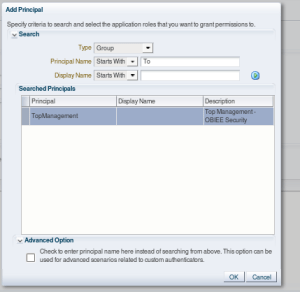 WLSEM - Application Roles - membership add - selection